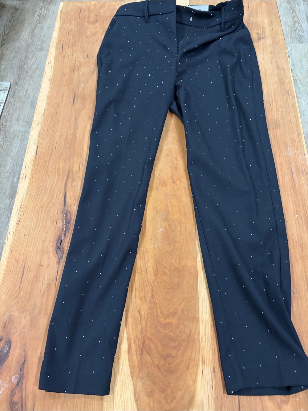 Nine West Black Pants with Subtle Silver Dot Print